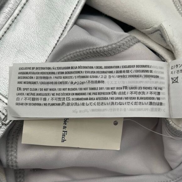 NWT ABERCROMBIE & FITCH Womens 90s Relaxed High Rise Straight Pants 32/14 Silver - Picture 16 of 16